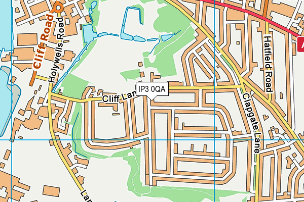 IP3 0QA map - OS VectorMap District (Ordnance Survey)