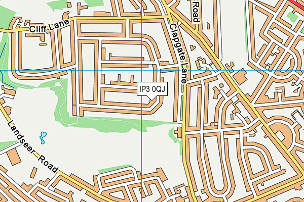 IP3 0QJ map - OS VectorMap District (Ordnance Survey)