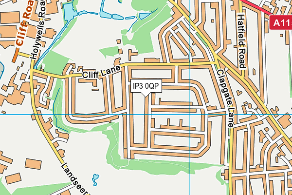 IP3 0QP map - OS VectorMap District (Ordnance Survey)