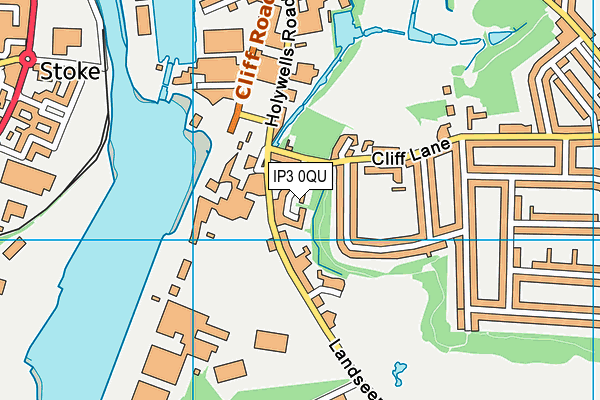 IP3 0QU map - OS VectorMap District (Ordnance Survey)