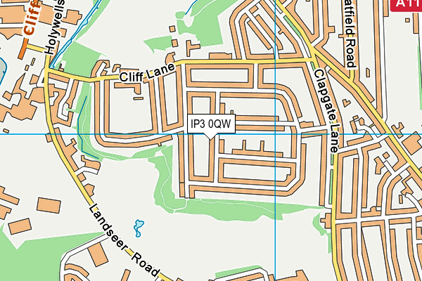 IP3 0QW map - OS VectorMap District (Ordnance Survey)