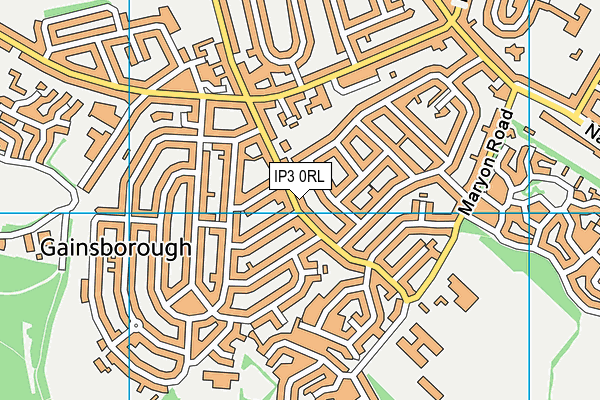 IP3 0RL map - OS VectorMap District (Ordnance Survey)