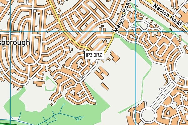IP3 0RZ map - OS VectorMap District (Ordnance Survey)
