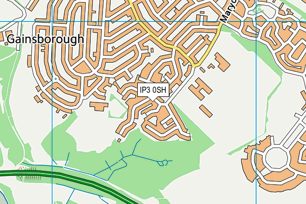 IP3 0SH map - OS VectorMap District (Ordnance Survey)