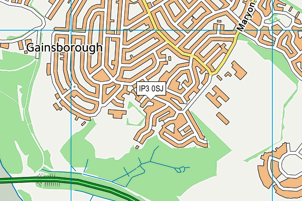 IP3 0SJ map - OS VectorMap District (Ordnance Survey)