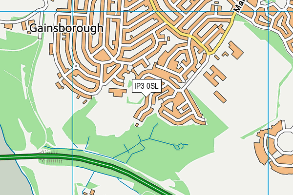 IP3 0SL map - OS VectorMap District (Ordnance Survey)