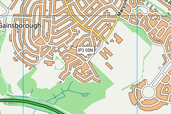 IP3 0SN map - OS VectorMap District (Ordnance Survey)