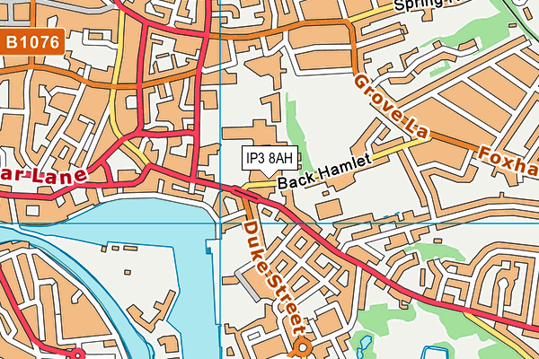IP3 8AH map - OS VectorMap District (Ordnance Survey)