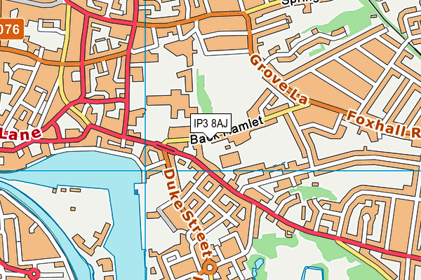 IP3 8AJ map - OS VectorMap District (Ordnance Survey)