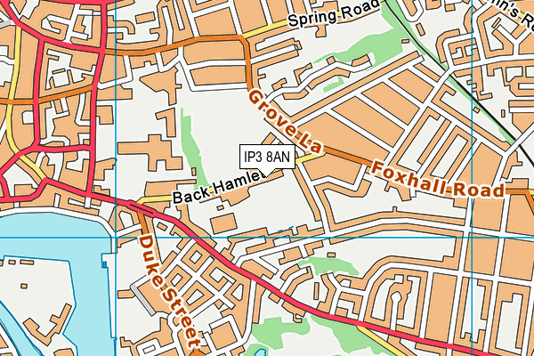 IP3 8AN map - OS VectorMap District (Ordnance Survey)