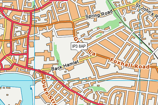 IP3 8AP map - OS VectorMap District (Ordnance Survey)
