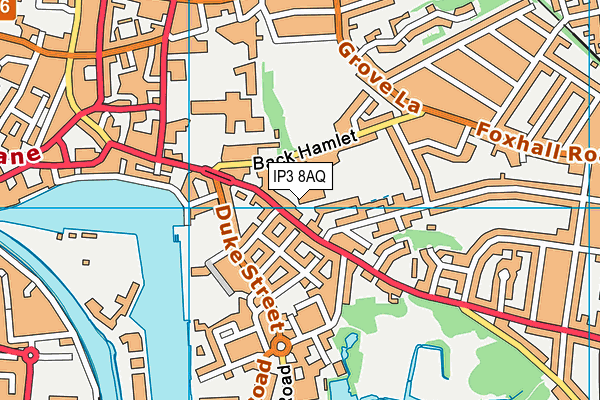 IP3 8AQ map - OS VectorMap District (Ordnance Survey)
