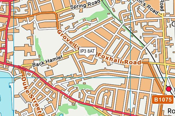 IP3 8AT map - OS VectorMap District (Ordnance Survey)
