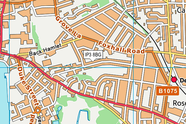 IP3 8BG map - OS VectorMap District (Ordnance Survey)