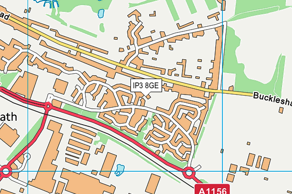 IP3 8GE map - OS VectorMap District (Ordnance Survey)
