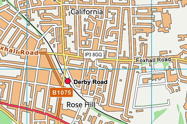 IP3 8GQ map - OS VectorMap District (Ordnance Survey)