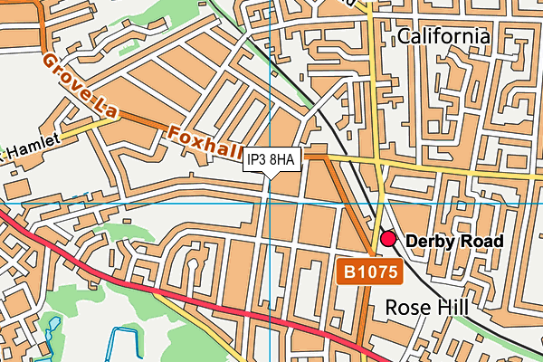 IP3 8HA map - OS VectorMap District (Ordnance Survey)
