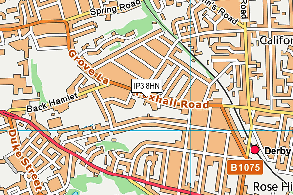 IP3 8HN map - OS VectorMap District (Ordnance Survey)