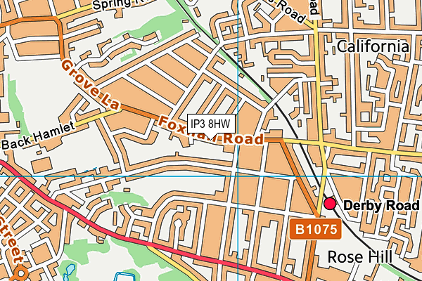 IP3 8HW map - OS VectorMap District (Ordnance Survey)