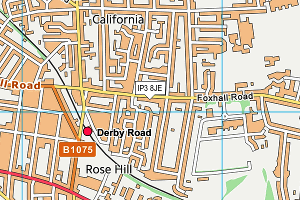 IP3 8JE map - OS VectorMap District (Ordnance Survey)