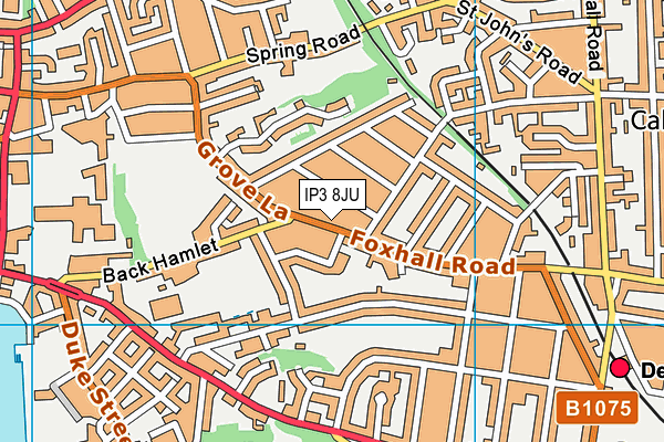 IP3 8JU map - OS VectorMap District (Ordnance Survey)