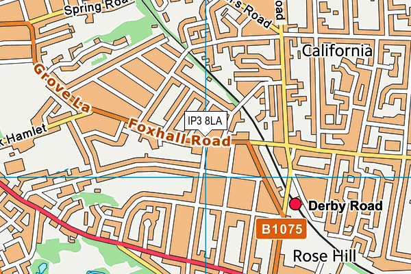 IP3 8LA map - OS VectorMap District (Ordnance Survey)