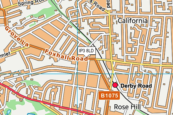 IP3 8LD map - OS VectorMap District (Ordnance Survey)