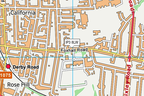 IP3 8LW map - OS VectorMap District (Ordnance Survey)