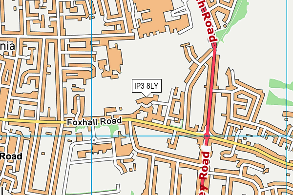 IP3 8LY map - OS VectorMap District (Ordnance Survey)