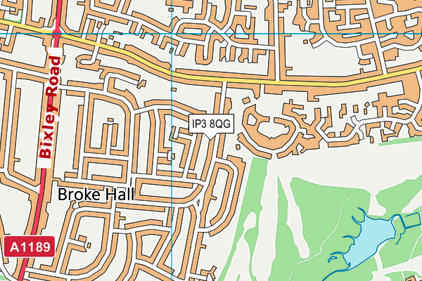IP3 8QG map - OS VectorMap District (Ordnance Survey)