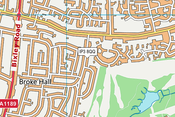 IP3 8QQ map - OS VectorMap District (Ordnance Survey)