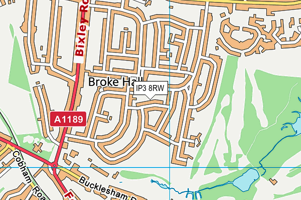 IP3 8RW map - OS VectorMap District (Ordnance Survey)