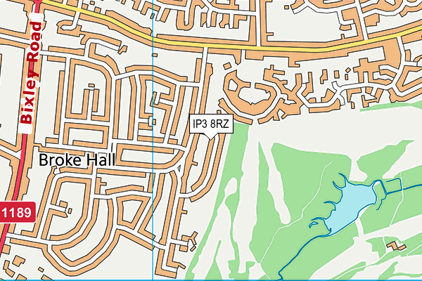IP3 8RZ map - OS VectorMap District (Ordnance Survey)