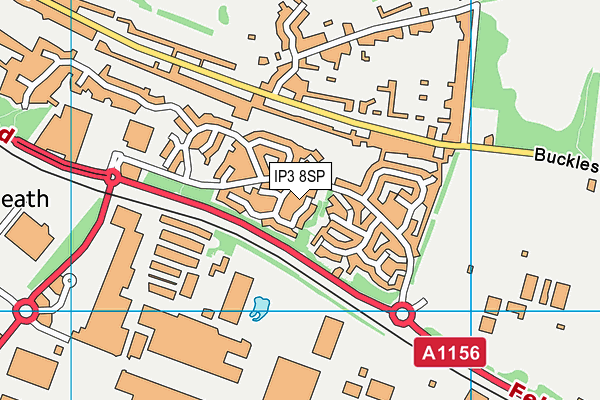 IP3 8SP map - OS VectorMap District (Ordnance Survey)