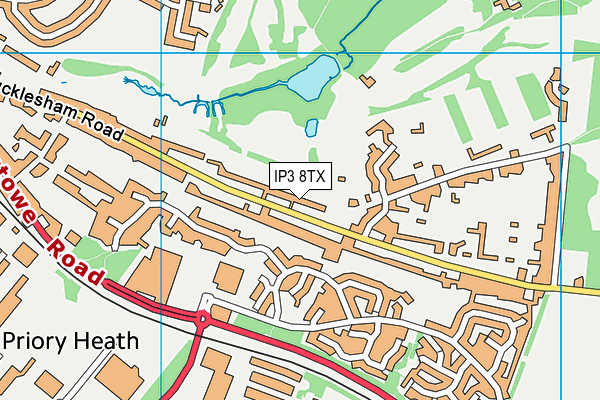 IP3 8TX map - OS VectorMap District (Ordnance Survey)
