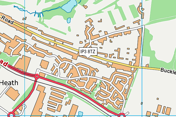 IP3 8TZ map - OS VectorMap District (Ordnance Survey)