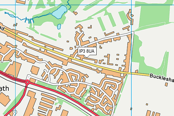 IP3 8UA map - OS VectorMap District (Ordnance Survey)