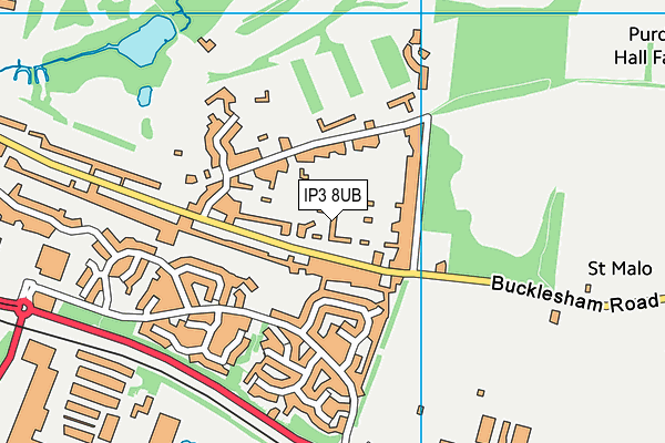 IP3 8UB map - OS VectorMap District (Ordnance Survey)