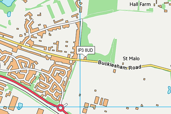 IP3 8UD map - OS VectorMap District (Ordnance Survey)