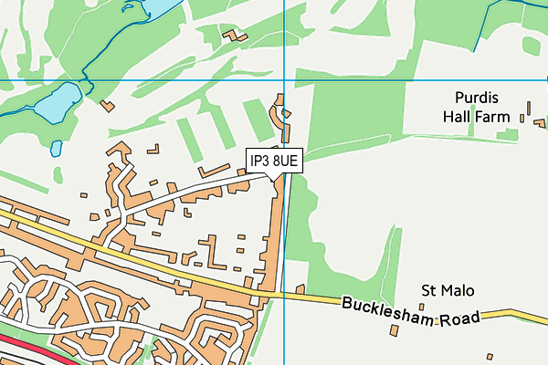 IP3 8UE map - OS VectorMap District (Ordnance Survey)