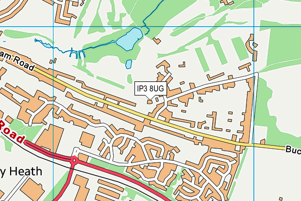 IP3 8UG map - OS VectorMap District (Ordnance Survey)