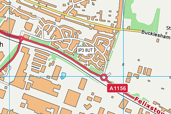 IP3 8UT map - OS VectorMap District (Ordnance Survey)