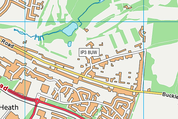 IP3 8UW map - OS VectorMap District (Ordnance Survey)