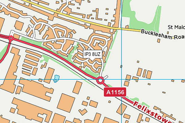 IP3 8UZ map - OS VectorMap District (Ordnance Survey)
