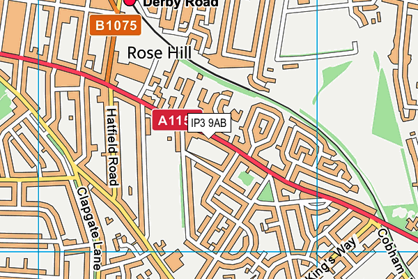 IP3 9AB map - OS VectorMap District (Ordnance Survey)