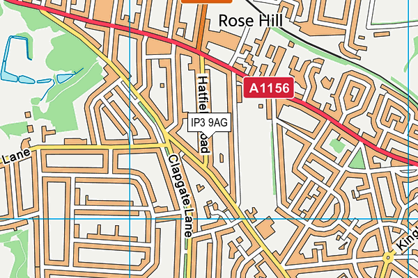 IP3 9AG map - OS VectorMap District (Ordnance Survey)