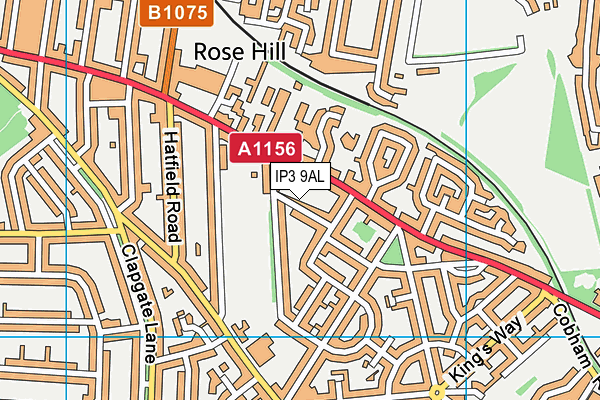 IP3 9AL map - OS VectorMap District (Ordnance Survey)