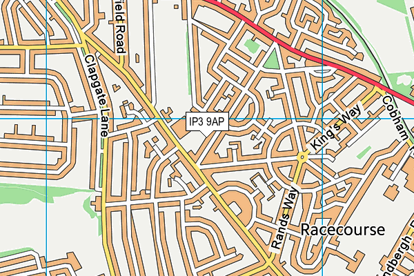 IP3 9AP map - OS VectorMap District (Ordnance Survey)