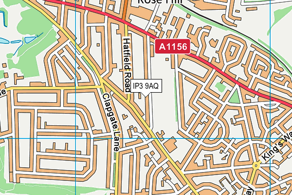 IP3 9AQ map - OS VectorMap District (Ordnance Survey)