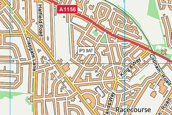 IP3 9AT map - OS VectorMap District (Ordnance Survey)